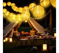 Guirlande Lumineuse Dolaire d'extérieur Résistante Aux Intempéries 8 m, 40 LED, Blanc Chaud, étanche IP65, 8 Modes, pour Jardin, Balcon, Terrasse, Cour, Décoration de Fête, Durable, Facile à Installer