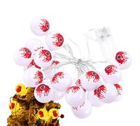 Guirlande lumineuse effrayante en forme de globe oculaire - Guirlande d'Halloween à piles, éclairage de vacances résistant aux intempéries | Corde décorative pour intérieur et extérieur, clôture, mur