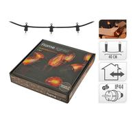 Guirlande lumineuse - EMINZA - Flammes - 10 ampoules - Blanc chaud - IP44