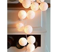 Guirlande Lumineuse en Boule de Coton à LED, 40 boules 6M USB rideau en coton veilleuse pour chambre à coucher, mariage, fête, chaîne lumineuse d'intérieur pour fête de Noël d'Hallo(Size:6m,Color:C)