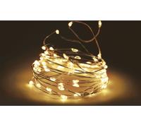 Guirlande lumineuse en fil métallique 5 m avec 100 Micro LED - blanc chaud - Fil lumineux pour l'extérieur