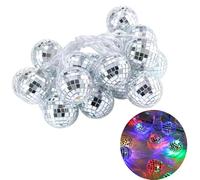 Guirlande lumineuse en forme de boule disco miroir - Décoration de fête d'anniversaire (6 m de lumière colorée)