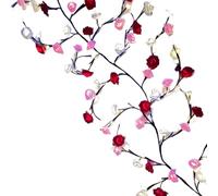 Guirlande lumineuse en forme de fleurs - 350 g, 400 g - Guirlande lumineuse alimentée par piles - Décoration de roses à lumière constante - Design romantique pour la Saint-Valentin, les mariages, les