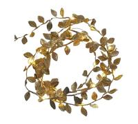 Guirlande Lumineuse en Rotin Doré de 2 M | LED Feuilles Artificielles | Décoration Polyvalente pour Noël, Maison, Ferme, Travail et École