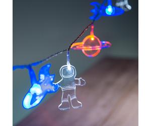 Guirlande Lumineuse Enfant 12 LED - Fusée, Planète, Astronaute
