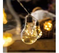 Guirlande lumineuse - ESOTEC - 10 ampoules - LED blanc chaud - Solaire - Vintage