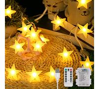 Guirlande Lumineuse Étoile, 5M 30LED 8 Modes Guirlande Lumineuse a Pile/USB, Étanche IP65, Idéal pour Noël Halloween Décoration de Salle de Mariage Fête de Jardin