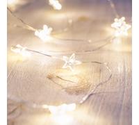 Guirlande Lumineuse Étoile à Piles avec 40 Micro LED Blanc Chaud