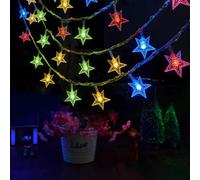 Guirlande Lumineuse Étoilée - 20 Lumières LED Étoiles pour Extérieur - Étanche Décoration Lumineuse pour Fenêtre Intérieur Fête Salle de Classe Mur Chambre Arbre Tente Plafond Salon