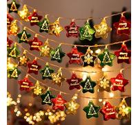 Guirlande lumineuse étoilée 30 LED 3 m pour décoration de sapin de Noël, alimentée par piles/USB, étanche, convient pour l'intérieur et l'extérieur, chambre à coucher, fête, mariage