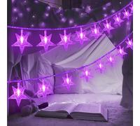 Guirlande lumineuse étoilée de 4,6 m avec 30 LED pour Halloween, fonctionne à piles, pour intérieur et extérieur, décoration de chambre à coucher pour sapin de Noël (violet)