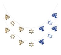 Guirlande Lumineuse Étoilée Hanoucca à Piles 2 X AA en Fer | Décoration Intérieure, Éclairage D’ambiance Non Éblouissant, pour Bords de Mur et Plafond à Maison