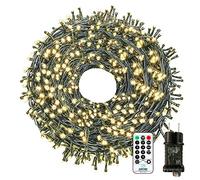 Guirlande Lumineuse Extérieur, 30M 300 LED Guirlande Lumineuse Sapin de Noël 8 Modes avec Minuterie et Mémoire, IP65 Étanche pour Extérieur Intérieur Chambre Balcon Jardin Noël Mariage, Blanc Chaud