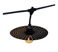 Guirlande lumineuse extérieur avec abat-jour à trou en métal 10 ampoules à filament vintage douille E27 LED blanc chaud PLANET LIGHT 6m