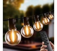 Guirlande Lumineuse Exterieur avec Télécommande, Bomcosy Guirlande Guinguette 45M 75+2 LED Étanche IP45 avec 4 Mode Guirlande Lumineuse pour la Décoration Intérieur Jardin Sapin Noël Soirée Fête