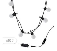 Guirlande lumineuse extérieur connectable 10 globes guinguette LED blanc chaud PARTY MILKY 5.70m 8 modes