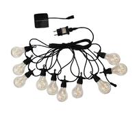 Guirlande lumineuse extérieur - LUMISKY - PARTY CLEAR HYBRID - 7.50 m - Solaire et sur secteur - 10 globes - LED blanc chaud