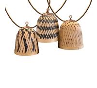 Lumisky Guirlande lumineuse extérieure LINA LIGHT HYBRID LED 10 abat-jours bambou 8m solaire/secteur