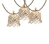 Guirlande lumineuse extérieur raccordable 10 abat-jour naturels en bambou NOYA LIGHT HYBRID LED blanc chaud 8m solaire et sur secteur