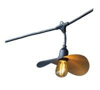 Guirlande lumineuse extérieur raccordable avec abat-jour en acier doré effet cage 10 ampoules LED E27 HAT LIGHT 6m