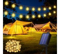 Guirlande Lumineuse Exterieure,13.2M 60 LED Guirlande Solaire Exterieur,8 Modes IP65 Étanche Lumiere Solaire Exterieur,Guirlande Solaire,Guirlande Exterieur Solaire pour Jardin Fête (Blanc Chaud)