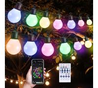 Guirlande Lumineuse Exterieure, 50 LED Guirlande Guinguette Exterieur 30M avec Télécommande et App, 16 Millions de Couleurs et 50 Modes de Scène, Guirlande Exterieur étanche IP68 avec Minuterie