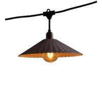 Guirlande lumineuse extérieure 6m avec 10 ampoules LED filament E27 blanc chaud VINTY LIGHT et abat-jour en métal style vintage