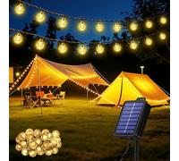 Guirlande Lumineuse Exterieure,8.1M 30 LED Guirlande Solaire Exterieur,8 Modes IP65 Étanche Lumiere Solaire Exterieur,Guirlande Solaire,Guirlande Exterieur Solaire pour Jardin Fête (Blanc Chaud)