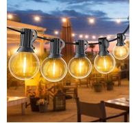 Guirlande Lumineuse Exterieure 9M avec 50 Ampoules G40 Guirlande Guinguette - Blanc chaud - LED - IP45 Imperméable