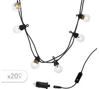 Guirlande lumineuse extérieure connectable Party Clear - LUMI JARDIN - 20 globes guinguette LED - Blanc chaud