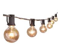 Guirlande lumineuse extérieure de 7,6 m (25 pieds) avec 27 ampoules G40 en verre Edison, étanche et connectable, noire