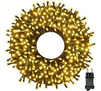 Guirlande Lumineuse Exterieure Intérieur 10m/100LEDs Guirlande Lumineuse Sapin en 8 Mode, Étanche IP44, Minuterie, Fonction Mémoire, Deco Noel Exterieur pour Chambre, Mariage, Fête, Blanc Chaud