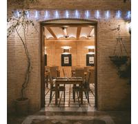 ECD Germany Guirlandes Lumineuses 40 LED Stalactites, Blanc Froid, 5,7m+ 5m Câble, 8 Modes Blanc