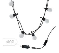Guirlande lumineuse extérieur connectable 10 globes guinguette LED blanc chaud PARTY MILKY 5.70m 8 modes