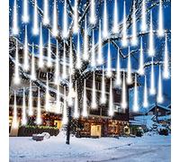 Guirlande Lumineuse Exterieure Noel, AUINSKY Lumières de Pluie de Météores, 50 CM 10 Tubes 400 LED, Étanche IP65, Guirlande Noel Exterieur pour Décoration de Noël, Jardin, Mariage (Blanc Froid)