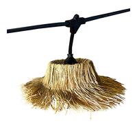 Guirlande lumineuse extérieure raccordable 43.8m avec 70 ampoules LED filament E27 blanc chaud TAHITI LIGHT Abat-jour en paille bohème