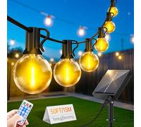 Guirlande Lumineuse Exterieure Solaire LED - 15M Guirlande Guinguette Exterieur Solar Lumière avec Télécommande 20 + 1 Ampoules 8 Modes IP44 Étanche pour Jardin Terrasse Balcon Mariage Décoration