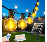 Guirlande Lumineuse Exterieure Solaire LED - 20M Guirlande Guinguette Exterieur Solar Lumière avec Télécommande 26 + 2 Ampoules 8 Modes IP44 Étanche pour Jardin Terrasse Balcon Mariage Décoration