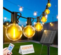 Guirlande Lumineuse Exterieure Solaire LED - 45M Guirlande Guinguette Exterieur Solar Lumière avec Télécommande 55 + 2 Ampoules 8 Modes IP44 Étanche pour Jardin Terrasse Balcon Mariage Décoration