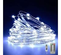 Guirlande lumineuse Fantasee en fil de cuivre LED USB à 8 modes avec télécommande et minuteur pour décoration de maison, chambre à coucher, anniversaire, fête, mariage, Noël, festival (10 m 100 LED