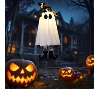 Guirlande lumineuse fantôme à DEL à suspendre pour Halloween, intérieur ou extérieur avec chapeau de sorcière, décoration de fête, maison hantée, lumière à suspendre pour porche, jardin et arbres