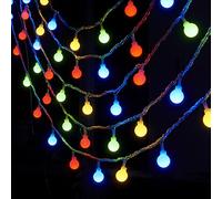 Guirlande Lumineuse féérique à LED, Boules Lumineuses, alimentée par Piles, éclairage décoratif intérieur/extérieur, 9,75 m (32 Pieds), 80 LED, Guirlande Suspendue pour Camping et