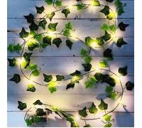 Guirlande Lumineuse Feuille 2M - Lierre Artificiel - Alimenté par Pile - Blanc - Elégance Chic