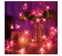 Guirlande Lumineuse Fleurs de Cerisier Roses à Piles 2 m 20 LED C | Usage Intérieur, Décoration Chambre, Alimentée par Piles, Guirlande Fleurie