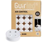 GuirLED - Guirlande lumineuse boules coton LED USB - Télécommande sans fil - Veilleuse bébé 2h - Adaptateur secteur double USB 2A inclus - 4 intensités - 32 boules 3.2m - Flocon