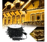 Guirlande lumineuse - HENGMEI - 30m - 300 LED - Blanc chaud - IP44 - 8 modes d'éclairage