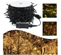 Guirlande lumineuse - HENGMEI - 50m - 500 LED - Blanc chaud - IP44 - 8 modes d'éclairage