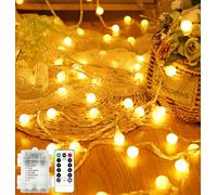 Guirlande Lumineuse Intérieur, 10M 100LED Guirlande lumineuse sphérique,8 modes guirlande lumineuse extérieure/intérieur, décoration idéale pour la chambre d'enfant, le balcon