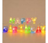 Guirlande Lumineuse Joyeux Anniversaire, Lettres LED Lumineuses pour Fête, Décoration Murale Anniversaire, Néon à Piles avec 13 Lettres Multicolores pour Décorations de Fête d'Anniversaire