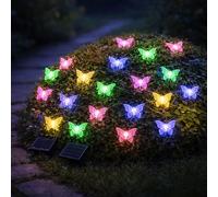 Lampe Solaire Guirlande Lumineuse D'Extérieur Couleur 20x LED Papillon Jardin